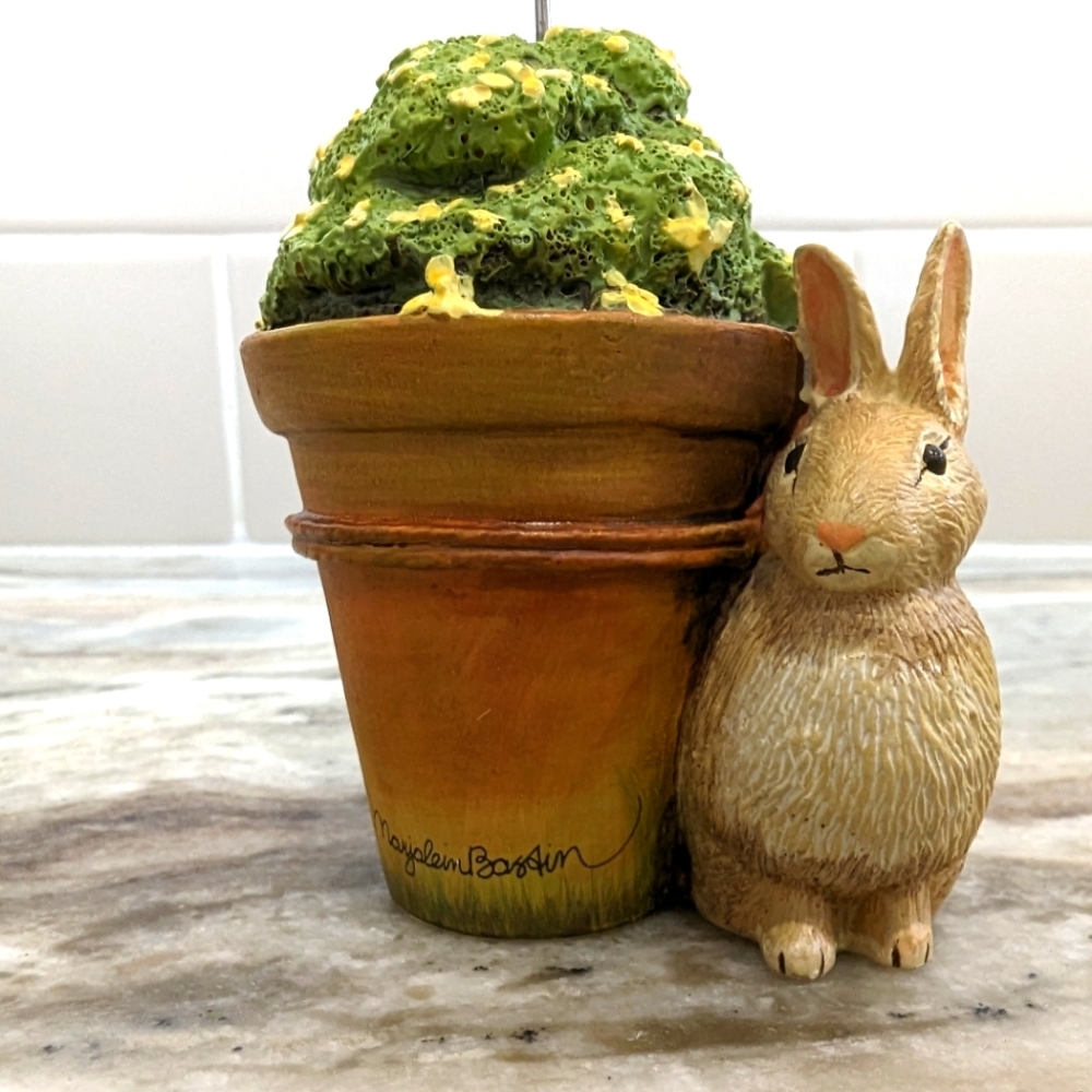 Marjolein Bastin Easter / Spring Bunny Photo Holder 9.5" Tall - Picture 1 of 5